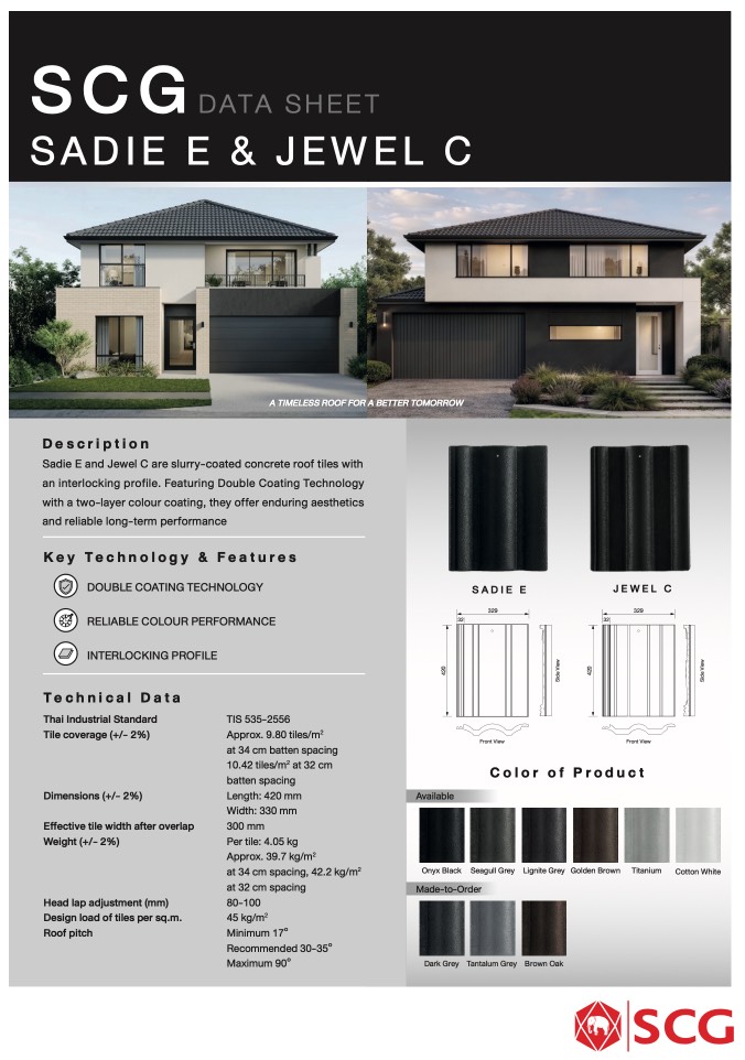 Data Sheet Sadie-E & Jewel C